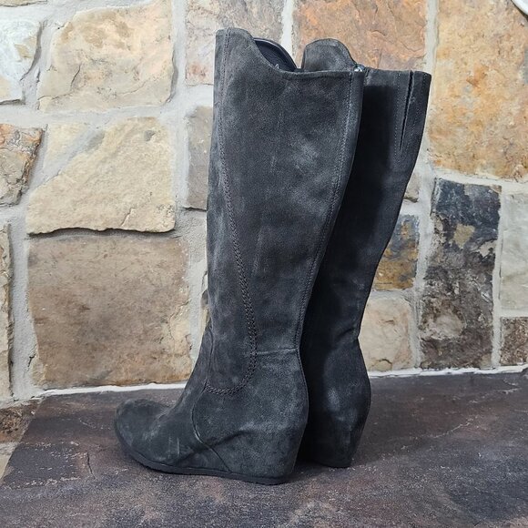 PONS Quintana Suede Leather Tall Wedge Boots 39 - Picture 4 of 9